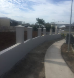 front security wall in progress